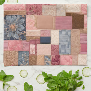 Farbenfrohe Patchwork Quilt Art Kitchtuch Geschirrtuch