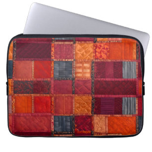 Farbenfrohe Patchwork Quilt Art Laptop Case