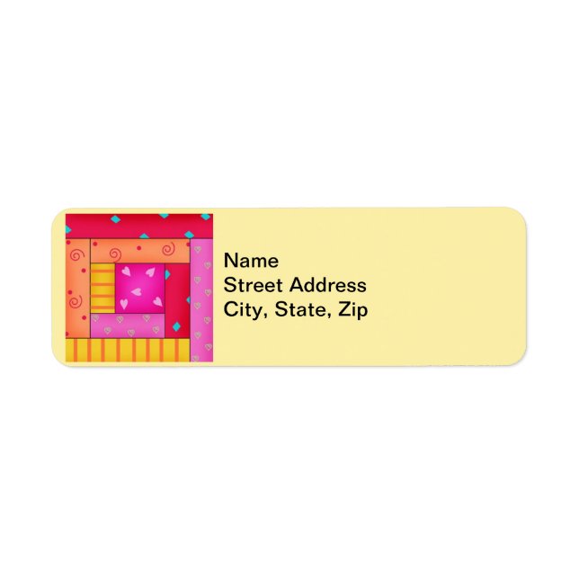 Farbenfrohe Patchwork Quilt Art Log Block (Vorne)