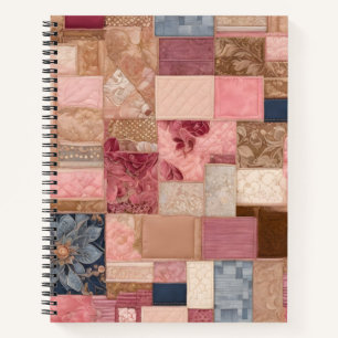 Farbenfrohe Patchwork Quilt Art Spiral Notebook Notizbuch