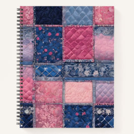 Farbenfrohe Patchwork Quilt Art Spiral Notebook Notizbuch