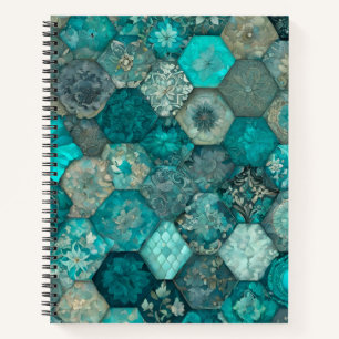 Farbenfrohe Patchwork Quilt Art Spiral Notebook Notizbuch