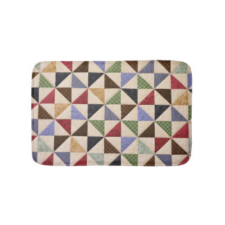 Farbenfrohe Patchwork-Quilt: Blume Textur. Badematte