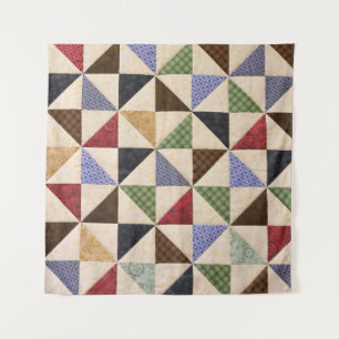 Farbenfrohe Patchwork-Quilt: Blume Textur. Wandteppich