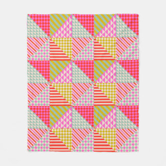 Farbenfrohe Patchwork-Sherpa-Couchdecke Fleecedecke