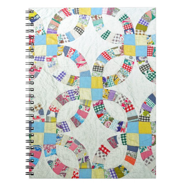 Farbenfrohe Patchwork-Steppdecke Notizblock (Vorderseite)