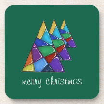 Farbenfrohe Patchwork-Weihnachtsbaum-Untersetzer