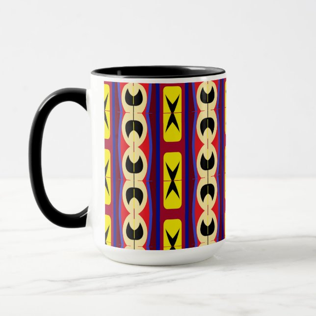 Farbenfrohe Pattern-Tasse Tasse (Links)