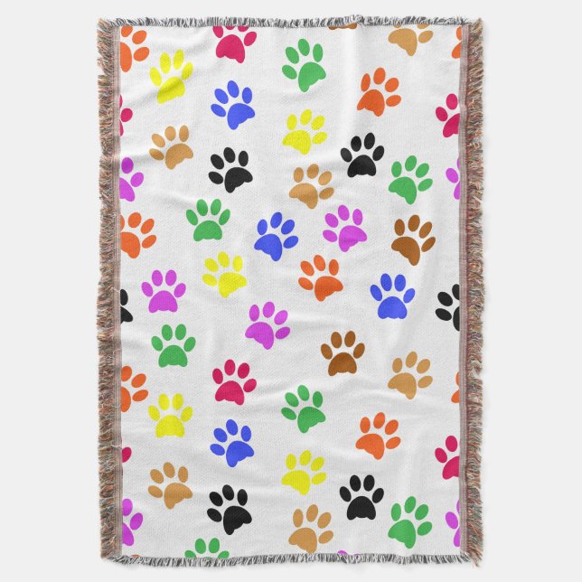Farbenfrohe Paws Decke (Vorderseite Vertikal)