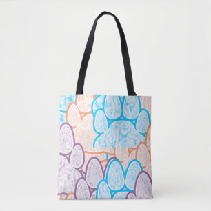 Farbenfrohe Paws Illusion Toag Tasche