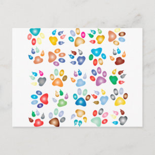 Farbenfrohe Paws Postkarte