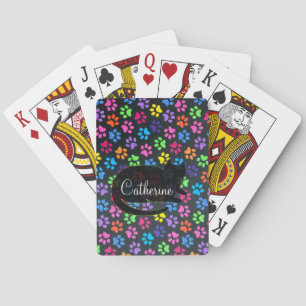 Farbenfrohe Paws Spielkarten