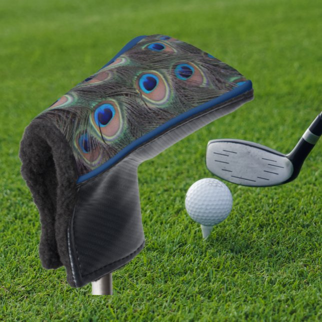 Farbenfrohe Peacock Feather Eyespot Muster Golf Headcover (In Situ Golfing)