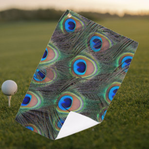 Farbenfrohe Peacock Feather Eyespot Muster Golfhandtuch