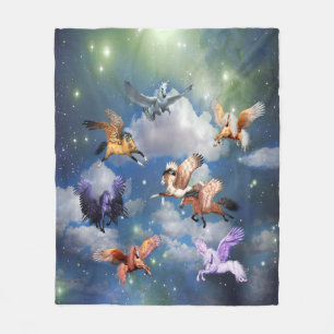 Farbenfrohe Pegasus Fliegendes Pferd Der Mythos is Fleecedecke