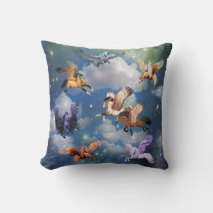 Farbenfrohe Pegasus Fliegendes Pferd Der Mythos is Kissen