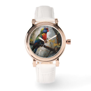 Farbenfrohe Perche: Ein Regenbogengitter im Baum Armbanduhr