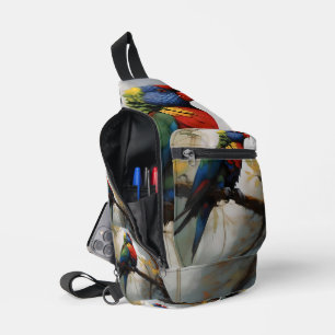 Farbenfrohe Perche: Ein Regenbogengitter im Baum Crossbody Bag