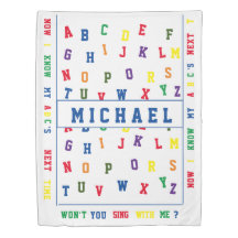 Farbenfrohe Personalisierte ABC-Abdeckung