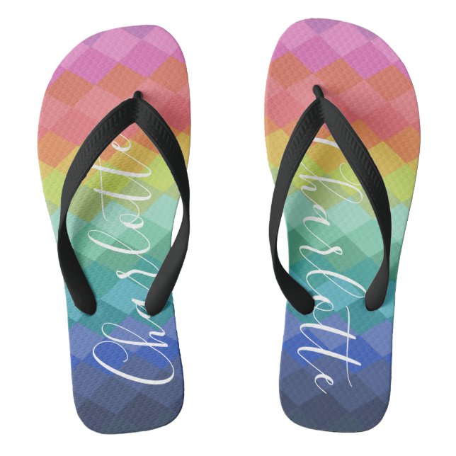 Farbenfrohe Personalisierte Bezeichnung Bacheloret Flip Flops (Fußbett)