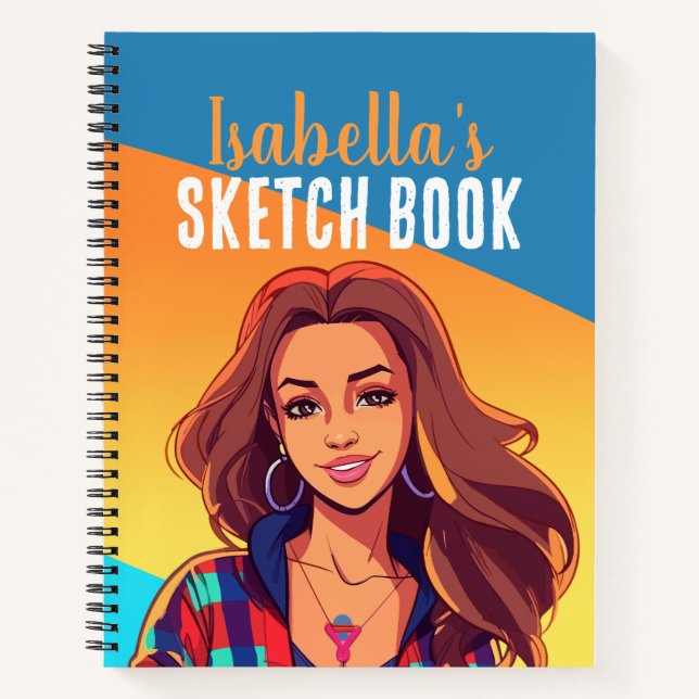 Farbenfrohe Personalisierte Teen Girl Notizbuch (Vorderseite)