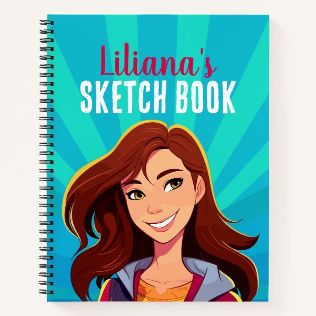 Farbenfrohe Personalisierte Teen Girl Notizbuch (Vorderseite)