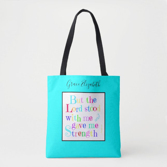 Farbenfrohe Personalisierte, w/Scripting Verse Tasche (Vorderseite)