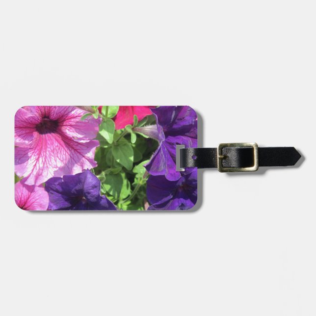 Farbenfrohe Petunias Gepäckanhänger (Vorderseite horizontal)
