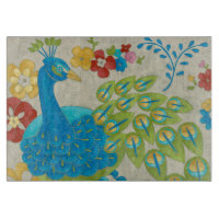 Farbenfrohe Pfaue und Blume