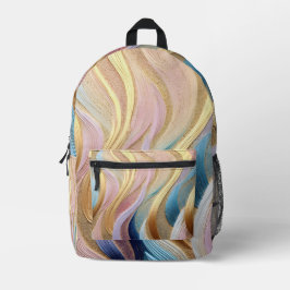 Farbenfrohe Pfauenfeder Bedruckter Rucksack