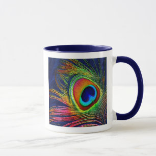 Farbenfrohe Pfauenfeder Druckkaffee-Tasse Tasse