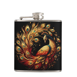 Farbenfrohe Pfauentanz im Weißen Flachmann