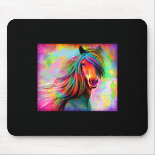Farbenfrohe Pferde Pferderückfahrt Pferdefreunde f Mousepad