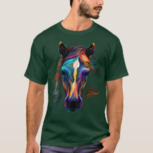 Farbenfrohe Pferdewand Schönes Pferd Reittier Craz T-Shirt