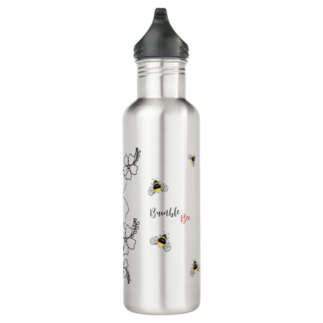 Farbenfrohe Pflanze und Hummelfarben Edelstahlflasche (Rechts)