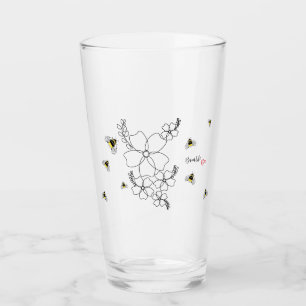 Farbenfrohe Pflanze und Hummelfarben Glas
