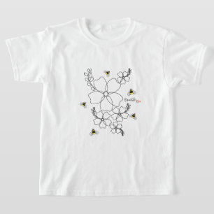 Farbenfrohe Pflanze und Hummelfarben T-Shirt