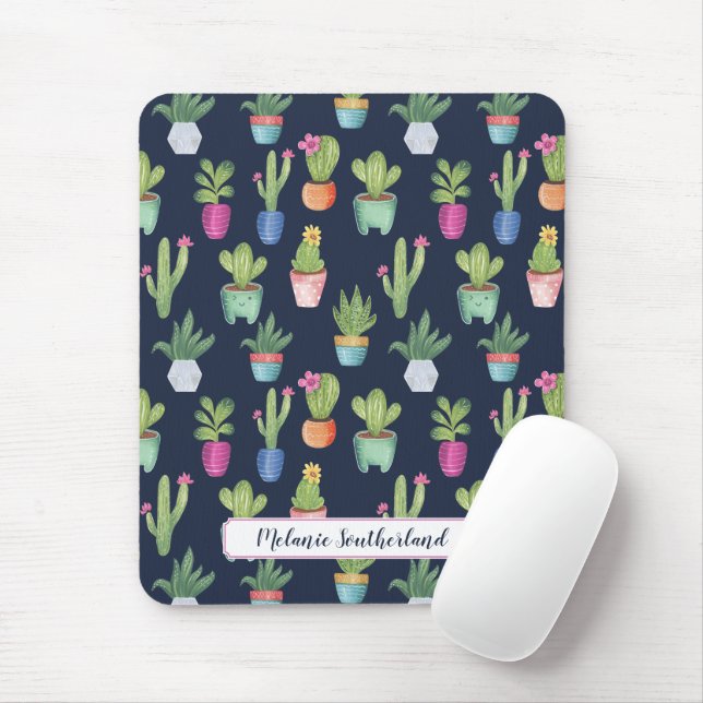 Farbenfrohe Pflanze und Personalisierte Kaktus Mousepad (Mit Mouse)