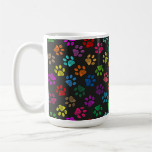 Farbenfrohe Pfotenabdrücke Kaffeetasse