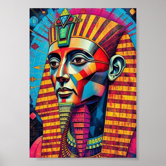 Farbenfrohe Pharao Print, Value Poster Paper (Matt (Vorne)