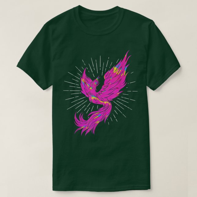 Farbenfrohe PhoeniFire BirdFantasy Phoeni T-Shirt (Design vorne)