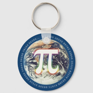 Farbenfrohe Pi auf der Erde   Math Schlüsselanhänger