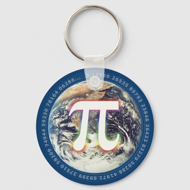 Farbenfrohe Pi auf der Erde | Math Schlüsselanhänger (Vorderseite)