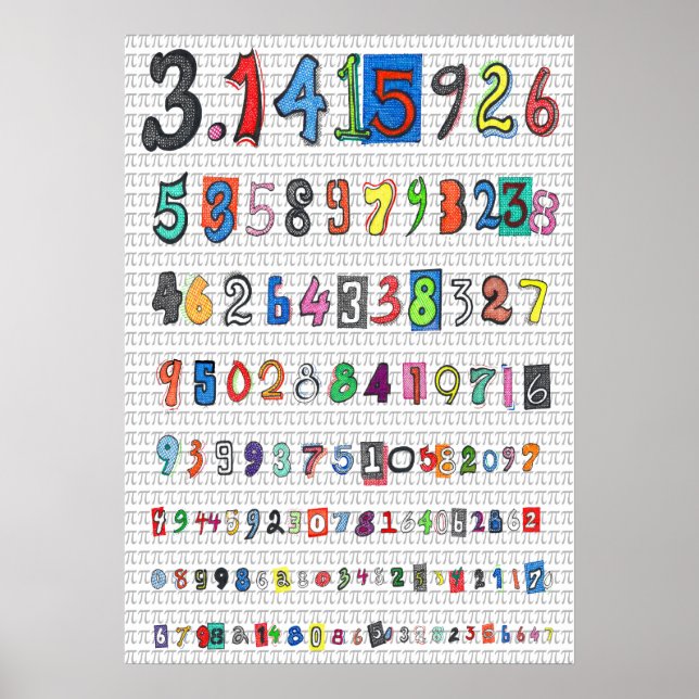 Farbenfrohe Pi Poster (Vorne)