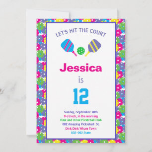 Farbenfrohe Pickleball B'day Party + UAWG Einladung
