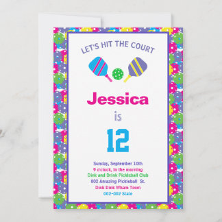 Farbenfrohe Pickleball B'day Party + UAWG Einladung