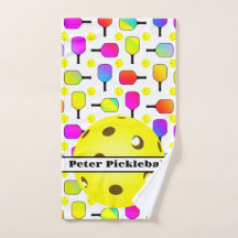 Farbenfrohe, pickleball Paddle, gelb Personalisier