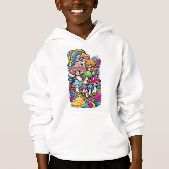 Farbenfrohe Pilze Hoodie (Vorderseite)
