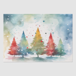 Farbenfrohe Pine Trees Weihnachten Seidenpapier