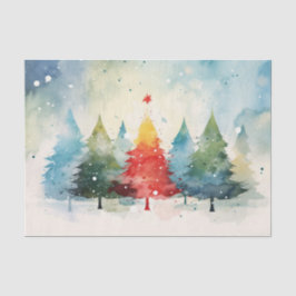 Farbenfrohe Pine Trees Weihnachten Seidenpapier